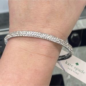 Kate Spade Silver Razzle Dazzle Bangle Bracelet ~ Pave Rhinestone Bling